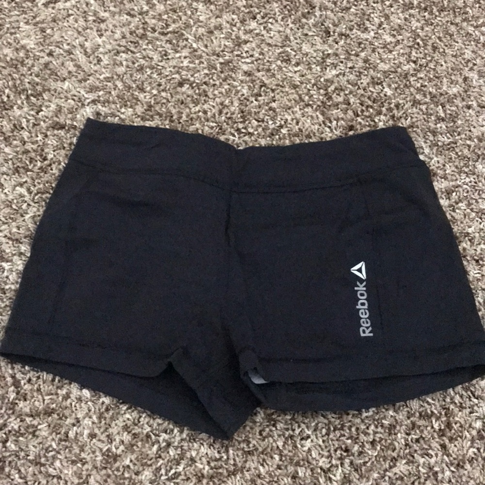 Women’s black Reebok workout shorts, small
